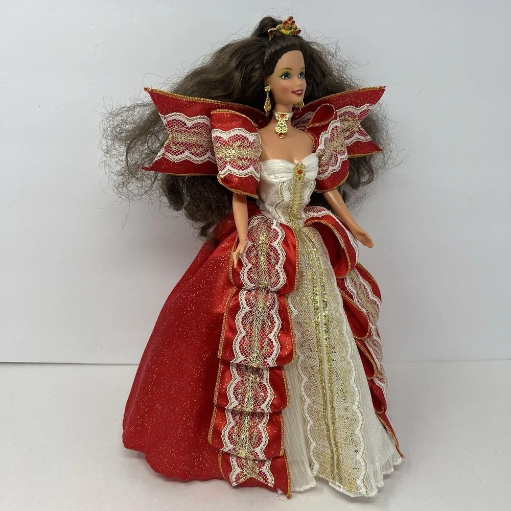 Vtg Barbie Doll Happy Holidays Special Edition in Original Red‎ Outfit Gown